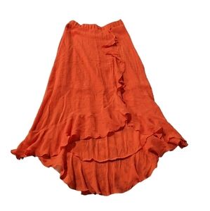 Amy Byer Coral Waterfall Ruffle Skirt 60% Rayon 40% Polyester Size L (14)
